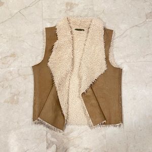 Bohemian faux fur vest - velvet - medium